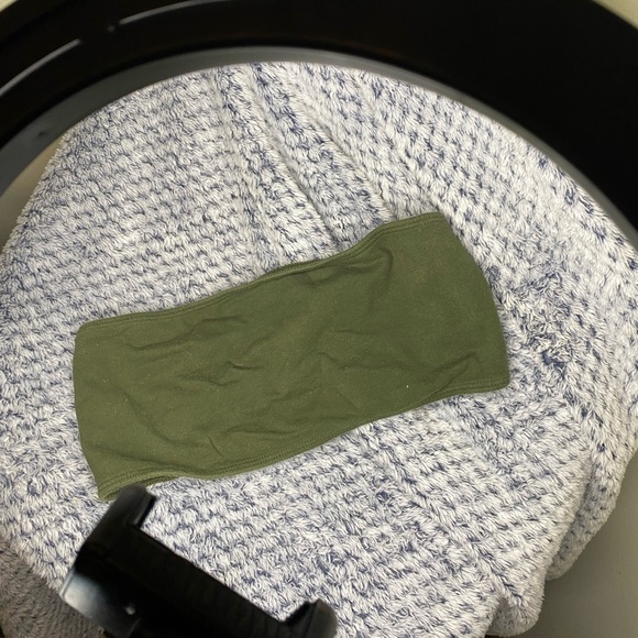 Heather grey, forest green and black halter top - Picture 2 of 7